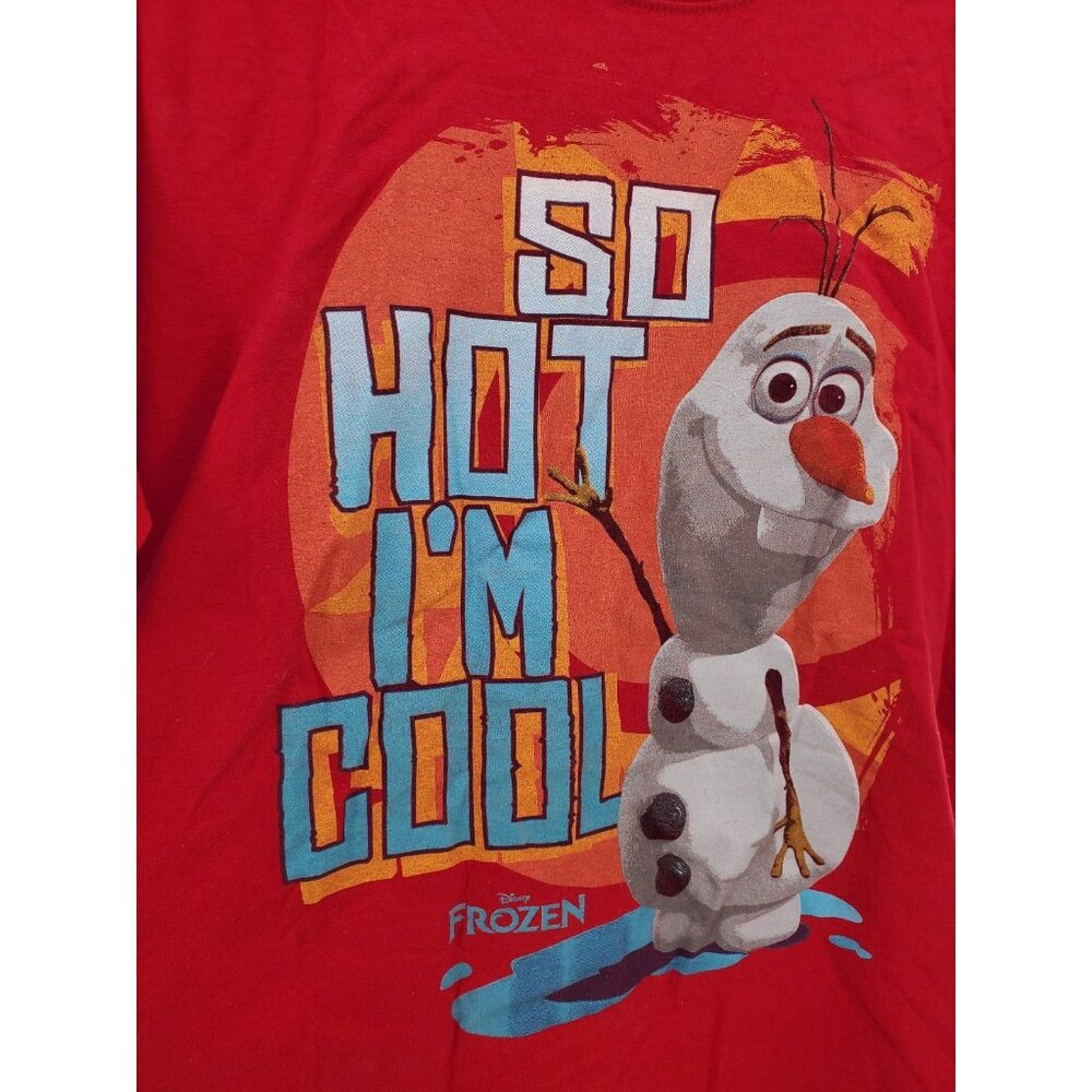 Disney XL Frozen Olaf Youth Kids Tee Boys Short Sleeve Shirt So Hot I'm Cool Top